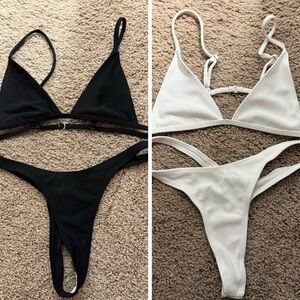 Set of 2 Bikini Sets - Black & White